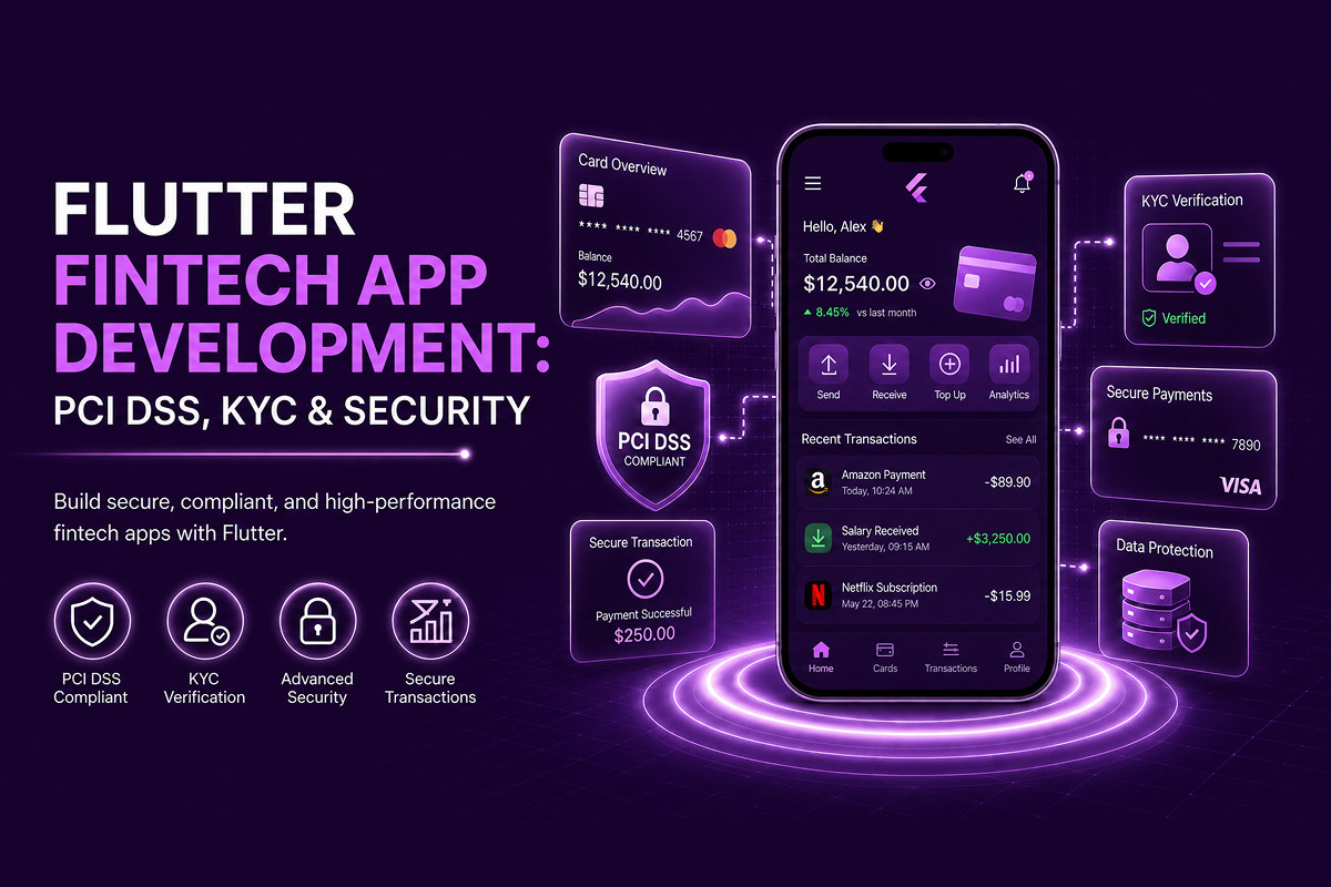 Flutter fintech app development with PCI DSS scope reduction, KYC flows and secure money handling