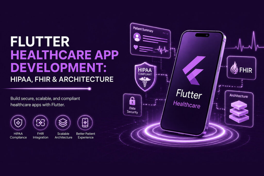 Flutter healthcare app development with HIPAA compliance, FHIR integration and secure PHI architecture