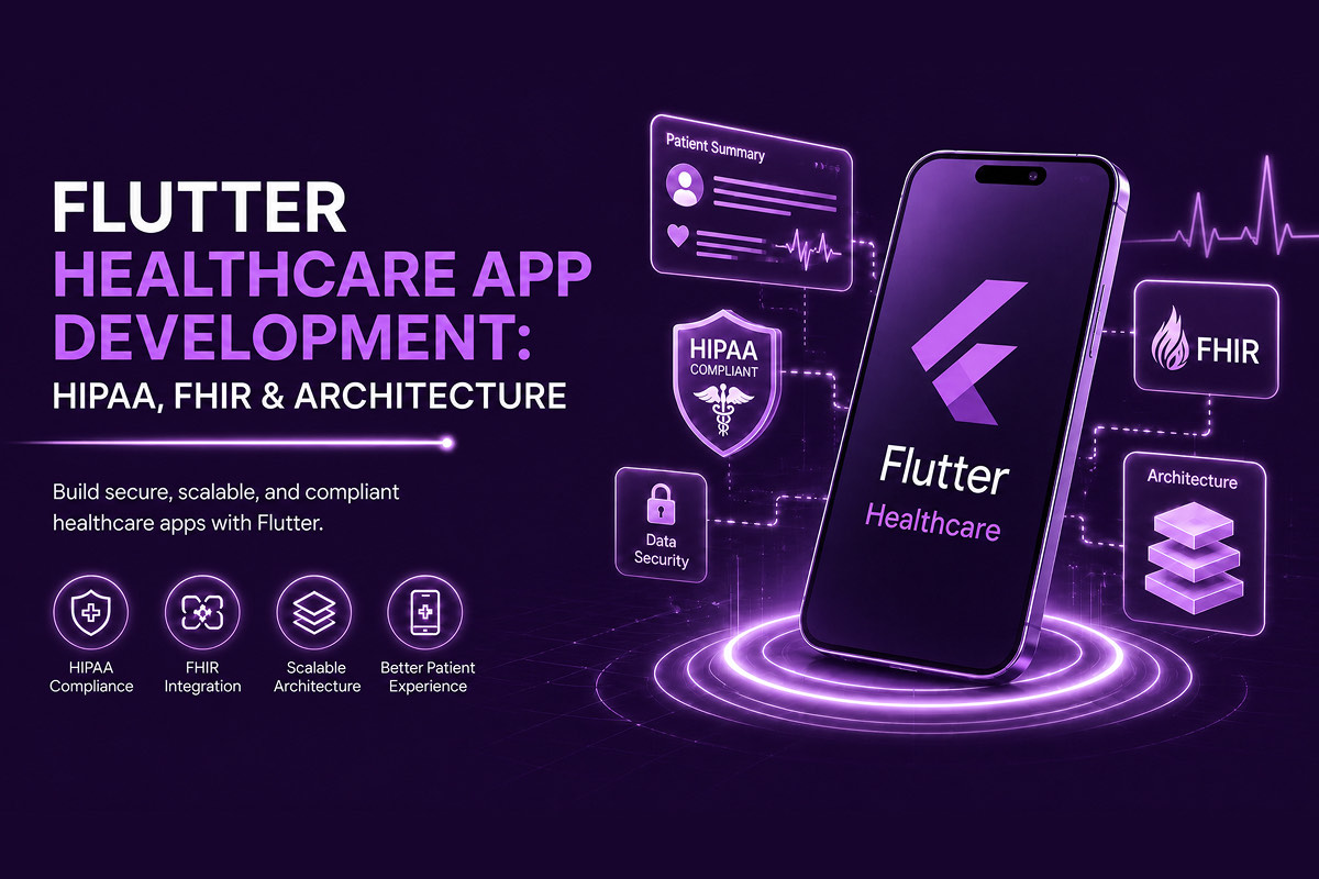Flutter healthcare app development with HIPAA compliance, FHIR integration and secure PHI architecture